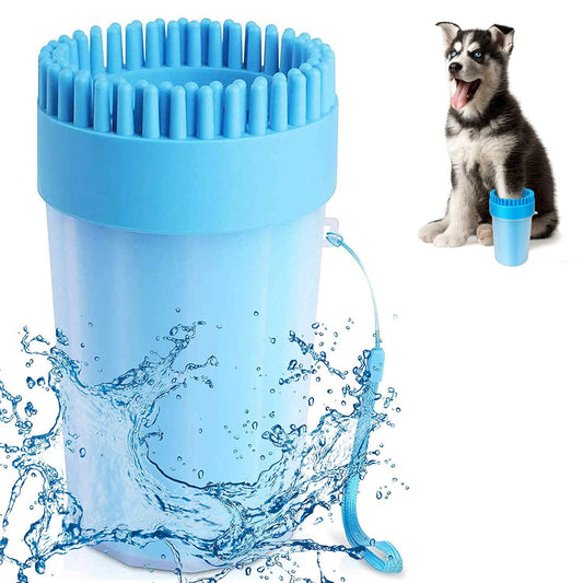 Dog Paw Cleaner, Portable Dog Foot Cleaner, Dog Scrubber for Bath, 2 in 1 Portable Silicone Pet Cleaning Brush Feet Cleaner for Dogs Grooming with Muddy Paw